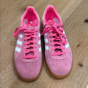 Adidas Like-New Women's Pink and White Spezial Size 9 Sneakers